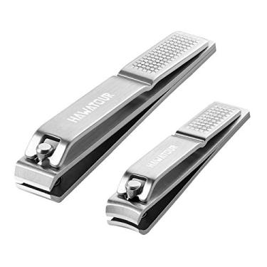 Imagem de (Silver) - Nail Clippers Set, Ultra Sharp Sturdy Fingernail and Toenail Clipper Cutters with Visibly Tin Case by HAWATOUR - Stainless Steel