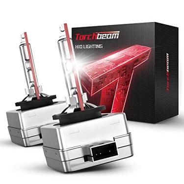 Imagem de Torchbeam Lâmpadas HID D1S, branco frio 6000K, distância de iluminação de 150%, lâmpada de xenônio, design IP67 para substituição 66144 66140 85140 85415 85415C1, pacote com 2