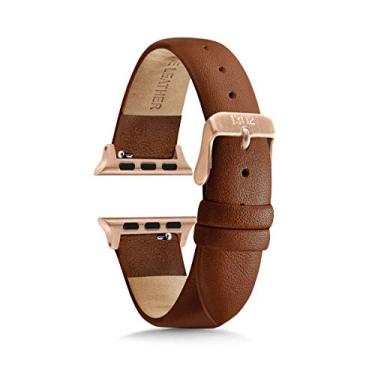 Imagem de 1302 Pulseira de couro para Apple Watch, pulseira de couro para Apple Watch de 41 mm, pulseira de couro para Apple Watch de 38 mm, pulseira feminina marrom para Apple Watch série 4 - para ela (42