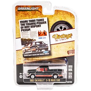 Imagem de 1983 Chevy S-10 Maxi-Cab Pickup Truck Black Vintage Ad Cars Series 5 1/64 Diecast Model Car by Greenlight 39080 E