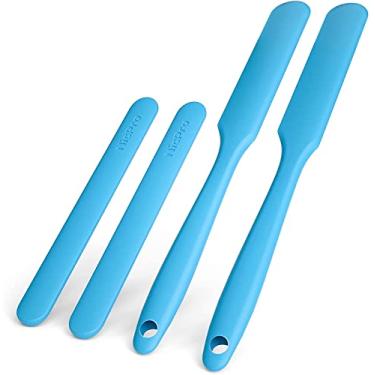 Imagem de Nicpro Kit de palitos de silicone para mexer, 2 peças de palitos de picolé de resina de silicone e 2 peças raspador de espátula de silicone para misturar resina, cera, tinta, epóxi, artesanato DIY