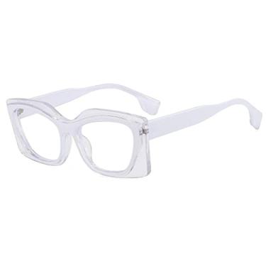 Imagem de Óculos Retângulo Patckwork Para Mulheres Óculos Leopardo Transparente Armação Sombras Femininas, 13, Tamanho Único