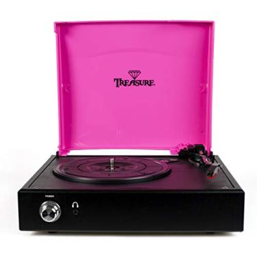 Imagem de Vitrola Toca Discos Treasure - Pink/Black com software de gravação para MP3