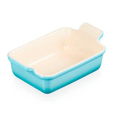 Imagem de Travessa Retangular Heritage 26 cm Azul Caribe Le Creuset