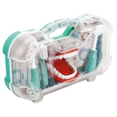Imagem de Brinquedo Dentista Infantil Maleta Peças Médica Enfermeira Kit Escovação Limpeza Dental Brincar Crianças Aprendizado Conjunto Acessórios Escova Espelho Educativo Faz de Conta Plástico (Verde)