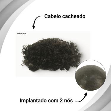 Imagem de Protese Capilar masculina micropele cacheada Hilton 15cl 20x25