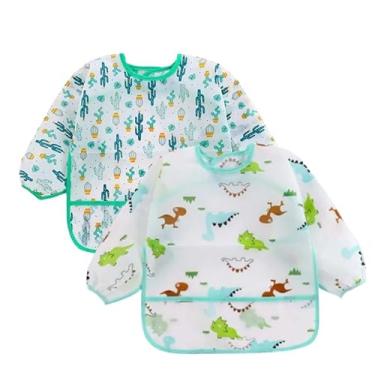 Imagem de Babador manga longa BLW Kit 2Unds - Dino e Cactos