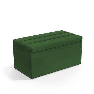 Imagem de Calçadeira Baú Ursa 90 para Cama de Solteiro Z-018 Sued Verde Aradecor