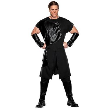 Imagem de UNDERWRAPS Fantasia masculina de guerreiro renascentista - Dragon Slayer Black Renaissance Faire Costume masculino, Dragon Slayer preto, Men's One Size (42-44)