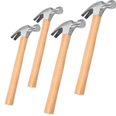 Imagem de FUNSUEI 4 peças de martelo de garra de 510 g e 737 g, martelo de garra reta, martelo de garra de aço carbono com cabo de madeira para pregos, marcenaria, conserto