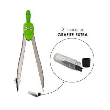 Imagem de Compasso Escolar De Metal Com Grafite Na Caixa - SORTIDO - Win Paper