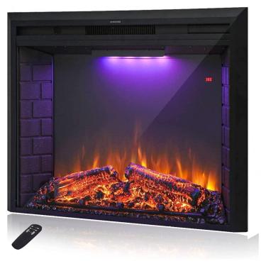 Imagem de Lareira Elétrica de Embutir A53x90L com Controle Remoto e Som de Fogo, 1500W, 110v, MASARFLAME, Preto