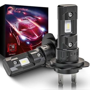 Imagem de LIGHTENING DARK Lâmpadas H7, lâmpada H7 sem necessidade de adaptador 400% de brilho 6500K Xenon branco sem ventilador sem polaridade Plug and Play Lâmpada de neblina H7 (pacote com 2)