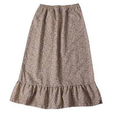 Imagem de Saia de fantasia de camponesa Calico Pioneer para meninas (tamanho pequeno 4/6, creme Calico)