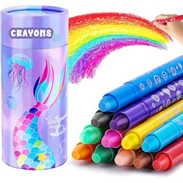 Imagem de Giz de cera DreamCandy Twistables para crianças, 12 cores não tóxicos laváveis para crianças, conjunto de giz de cera para desenho e colorir, presente para meninos e meninas, volta às aulas, objetos