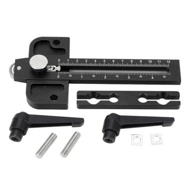 Imagem de Mavaol Guia de gabarito de serra de mesa ajustável, liga de alumínio, corte de precisão, compatibilidade universal, para profissionais de marcenaria e amadores (Negro)