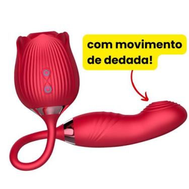 Imagem de Sugador Clitoriano Duplo Vibrador Pulsação Recarregável Dedada Estimul