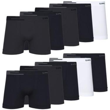 Imagem de Cuecas Boxer Microfibra Lupo Kit Com 10 Sem Costura, Sortido, M