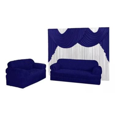 Imagem de Kit Conforto Cortina 3,00x2,80 + Capa de Sofá 2 e 3 lugares - M.A Enxo
