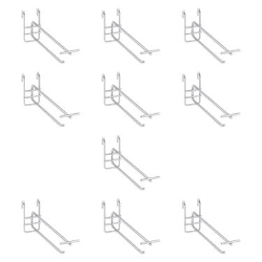 Imagem de WeiLaiKeQi 10x Ganchos de parede de grade Ganchos de painel de grade Organizadores de parede resistentes e estáveis ​​para exibição de painel de Rack de varejo, 15cm
