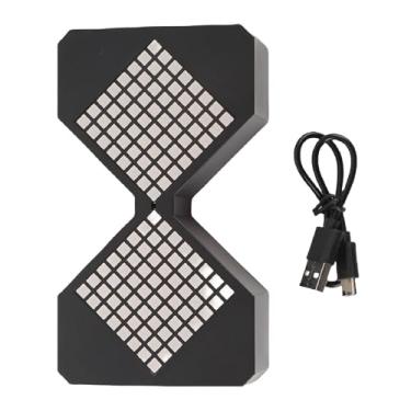 Imagem de Asixxsix Timer de Ampulheta Eletrônico, Modo de Contagem Regressiva de Loop Infinito Com Efeito de Luz Ambiente Exclusivo, Timer Digital de LED Multi -funcional para a Decoração (BLACK)