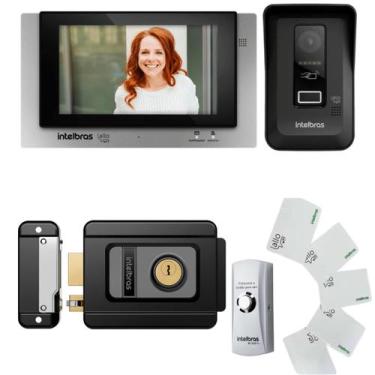 Imagem de Kit Videoporteiro WiFi wT7 Lite Fechadura Elétrica FX 1500 e Botoeira 