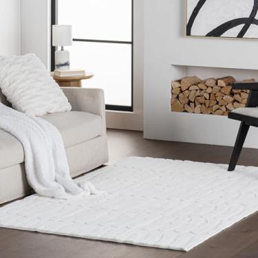 Imagem de Nuloom Tavina Solid 2,5 x 25,4 m, lavável à máquina, tapete para sala de estar, quarto, sala de jantar, branco