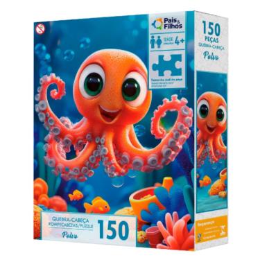 Imagem de Quebra-Cabeça Puzzle Infantil Polvo 150 Peças - Pais & filhos