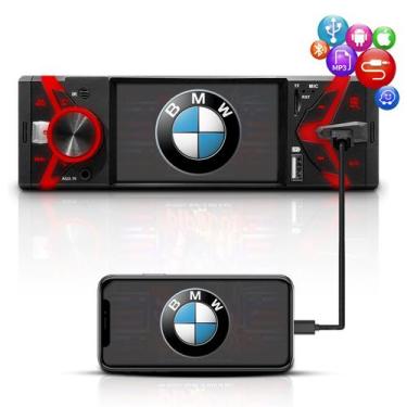 Imagem de Som Carro Mp4 Universal 1 Din Espelha Android Ios Bt BMW - Tay Tech
