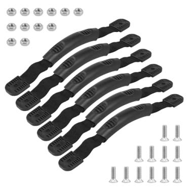 Imagem de LYIYEYAN 6 peças de alças de transporte de caiaque, peça de alça de barco de canoa de PVC com parafusos, alças de substituição de caiaque para acessórios de barco de canoa