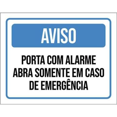 Imagem de Kit 3 Placa Porta Alarme Abre Somente Emergência 36X46