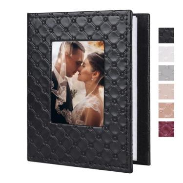 Imagem de Álbum de fotos RECUTMS 4x6 PU Leather 100 bolsos preto