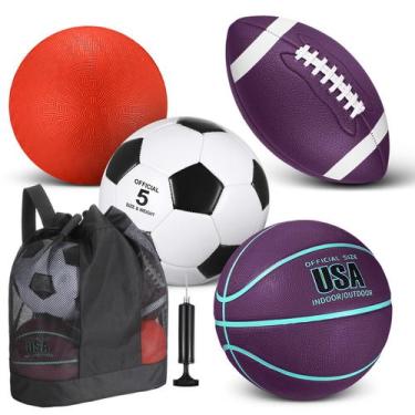 Imagem de Conjunto de bolas esportivas Lenwen de 4 peças com bomba e bolsa