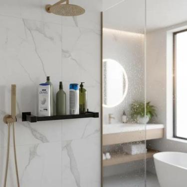 Imagem de Porta Shampoo 50cm Aço Inox 304 Preto Fosco Q-PS50PF - PERFIL CASA INO