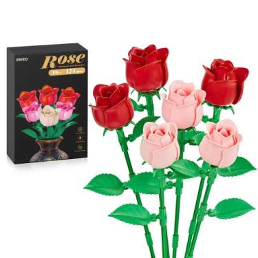 Imagem de Conjunto de construção Flower Bouquet EWED Rose, pacote com 6 unidades