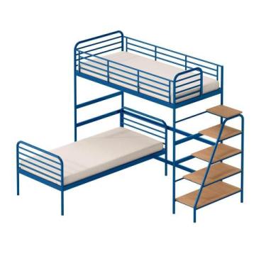 Imagem de Conjunto Cama Alta com Cama Solteiro Infantil / Juvenil Teko Casatema 