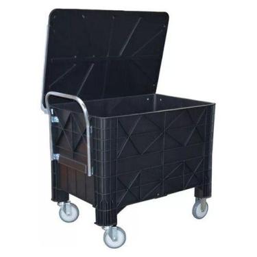 Imagem de Carro Caixa Lixeira Conteiner Para Condomínio 372 Litros - Higipack