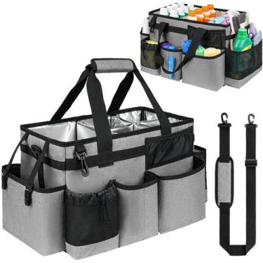 Imagem de Cleaning Caddy Bag Jaffzora, organizador grande com alça, cinza