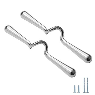 Imagem de Evionlin 2 peças de puxadores de armário de liga de zinco em espiral cromada brilhante para armário de cozinha para armário de banheiro