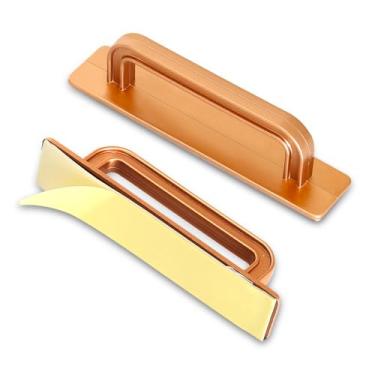 Imagem de Binghua 2 itens sem puxadores de armário - Puxadores autoadesivos de gaveta de 13,5 cm com fita VHB, alças prateadas de instalação instantânea para cozinha/armário/portas deslizantes (5,31 polegadas