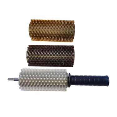 Imagem de Vaveren Kit de escovas rotativas para encerar esquis, portátil, profissional, prático e eficiente, com cabo em formato de eixo, 15cm