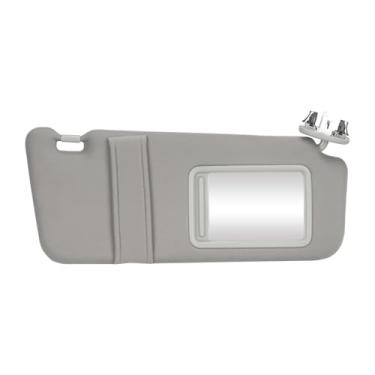 Imagem de Viseira de sol cinza do lado direito do passageiro, adequada para Toyota Camry 2007-2011 com teto solar, substituição para 74310-06770-B0, com espelho de maquiagem e luz