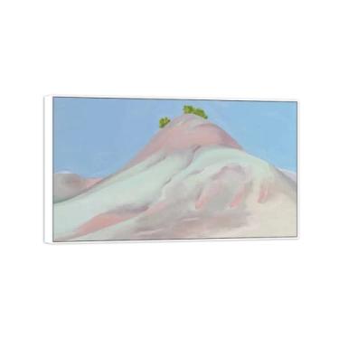 Imagem de BMZFYBS Georgia O'Keeffe famosa arte de parede impressões em tela prontas para pendurar - lavanda e cinza verde colina-quadro branco pintura para decoração de sala de estar 50 x 85 cm 20 x 33 pol