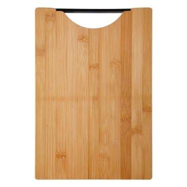 Imagem de Conjunto de 2 Tábuas de Corte em Bambu Natural, Retangular, 33x24cm e 30x20cm, com Alça, Manual, para Cortar Alimentos, Sustentável (30x20 cm)