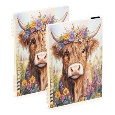 Imagem de Burbuja Cadernos com nome, papel pautado universitário A5 com 60 folhas, fichário para escritório, 2 unidades