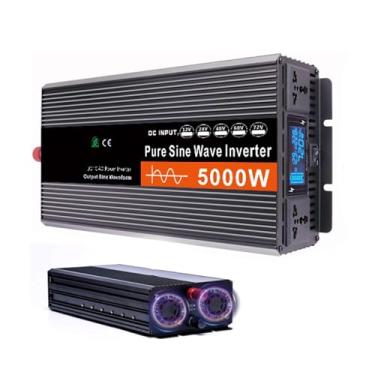 Imagem de HENGJINGTR Inversor de onda sinusoidal puro de 5000W, com o inversor de potência do carro de exibição LCD DC 12V-72V para AC 220V com 2 saídas de CA para caminhão, casa,48v to 220v 60hz