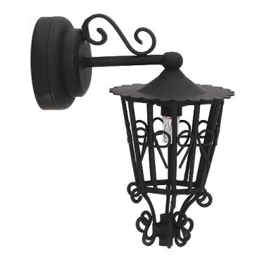 Imagem de Cryfokt Lâmpada de Parede para Casa de Bonecas, Lâmpada de Parede Preta de Metal Vintage para Casa de Bonecas 1/12, Controle Magnético para Quarto, Cozinha, Decoração Em Miniatura