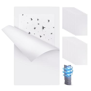 Imagem de Qualirey Pacote com 20 placas de cola de substituição, compatíveis com Gardner FlyWeb Fly Classic e Plus Light Trap, cartões adesivos para moscas para ambientes internos, armadilhas para moscas de