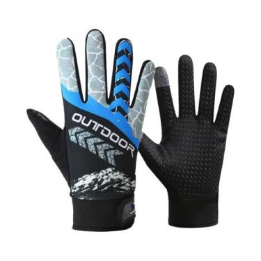 Imagem de Luvas De Ciclismo Masculinas Antiderrapantes Com Dedos Completos E Tel