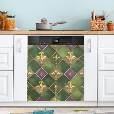 Imagem de ATTX Capa magnética para lava-louças Mardi Gras | Adesivo decorativo de eletrodomésticos de 58 x 66 cm para armários domésticos e eletrodomésticos (42)